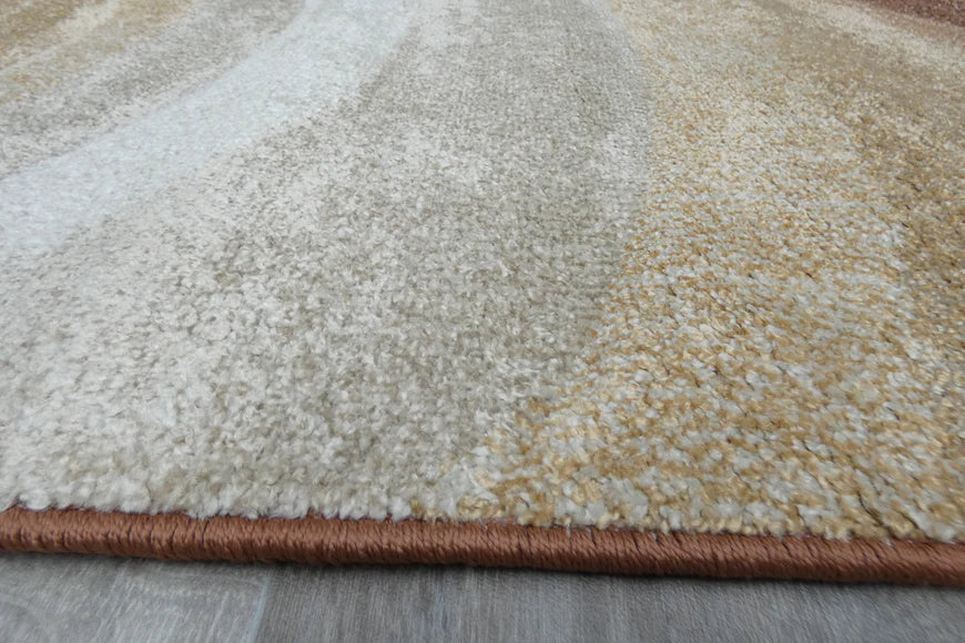Kimya Collection Gradient wave Pattern Rug In Warm Colour Pallet
