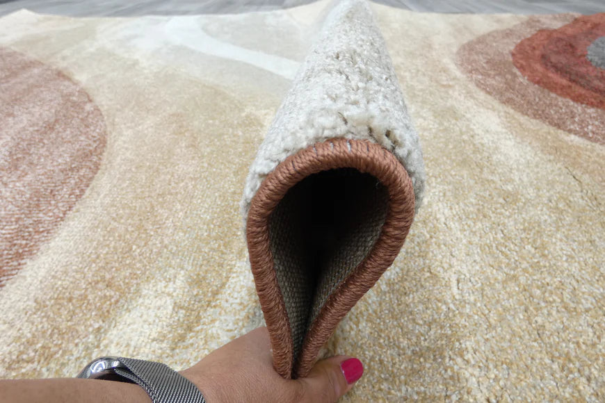 Kimya Collection Gradient wave Pattern Rug In Warm Colour Pallet