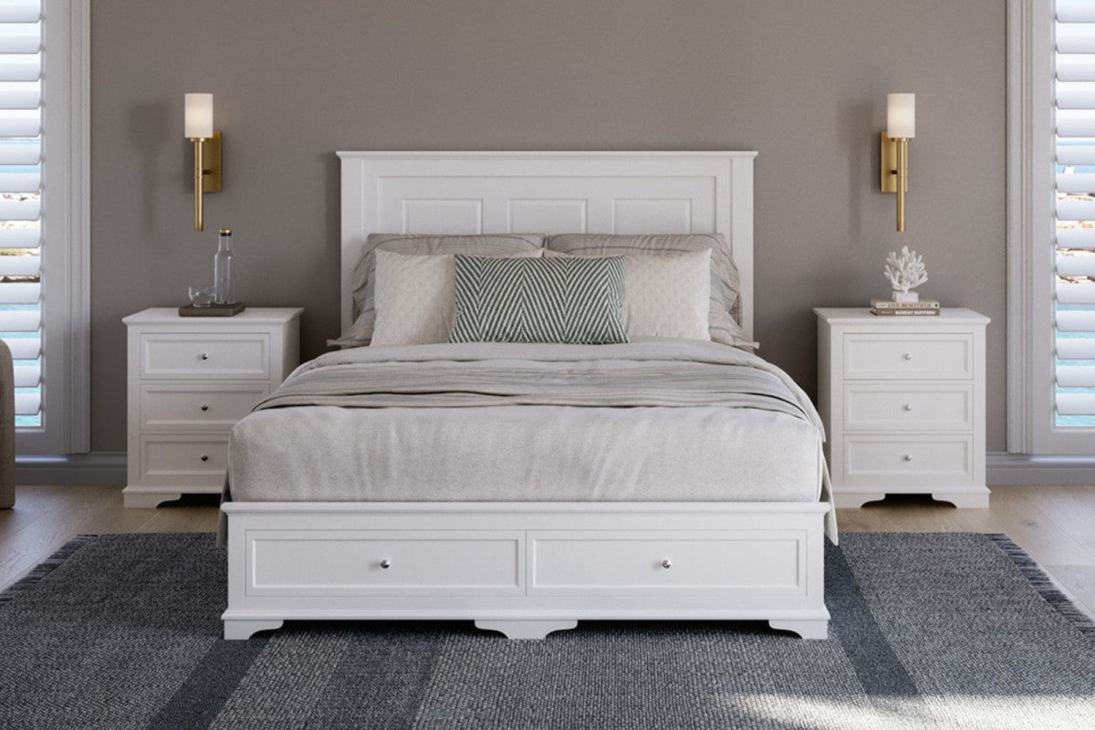 Plimmerton Storage Bed Frame – Satin White