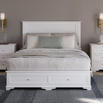 Plimmerton Storage Bed Frame – Satin White