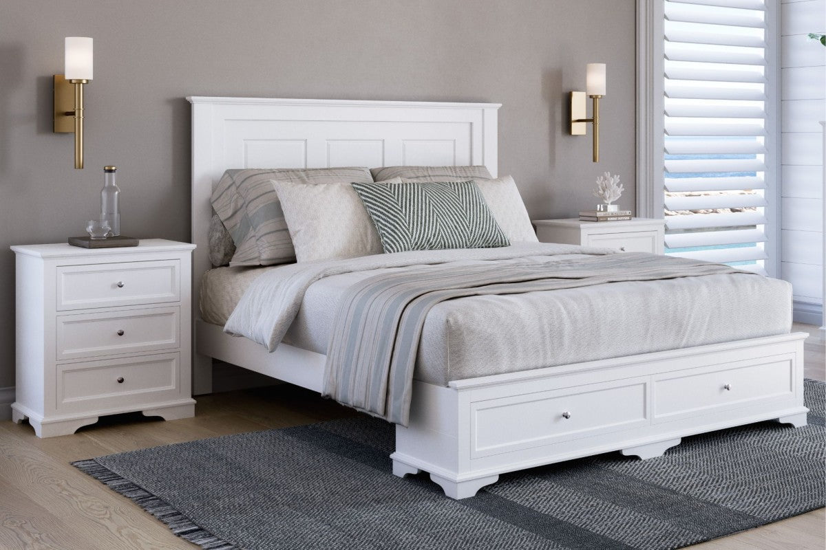 Plimmerton Storage Bed Frame – Satin White
