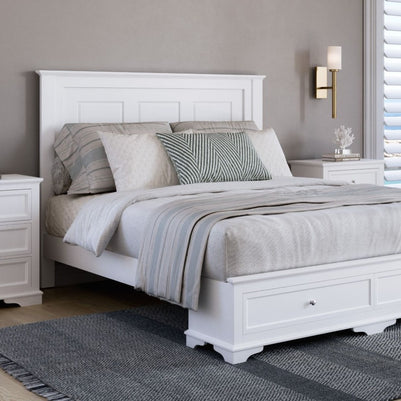 Plimmerton Storage Bed Frame – Satin White