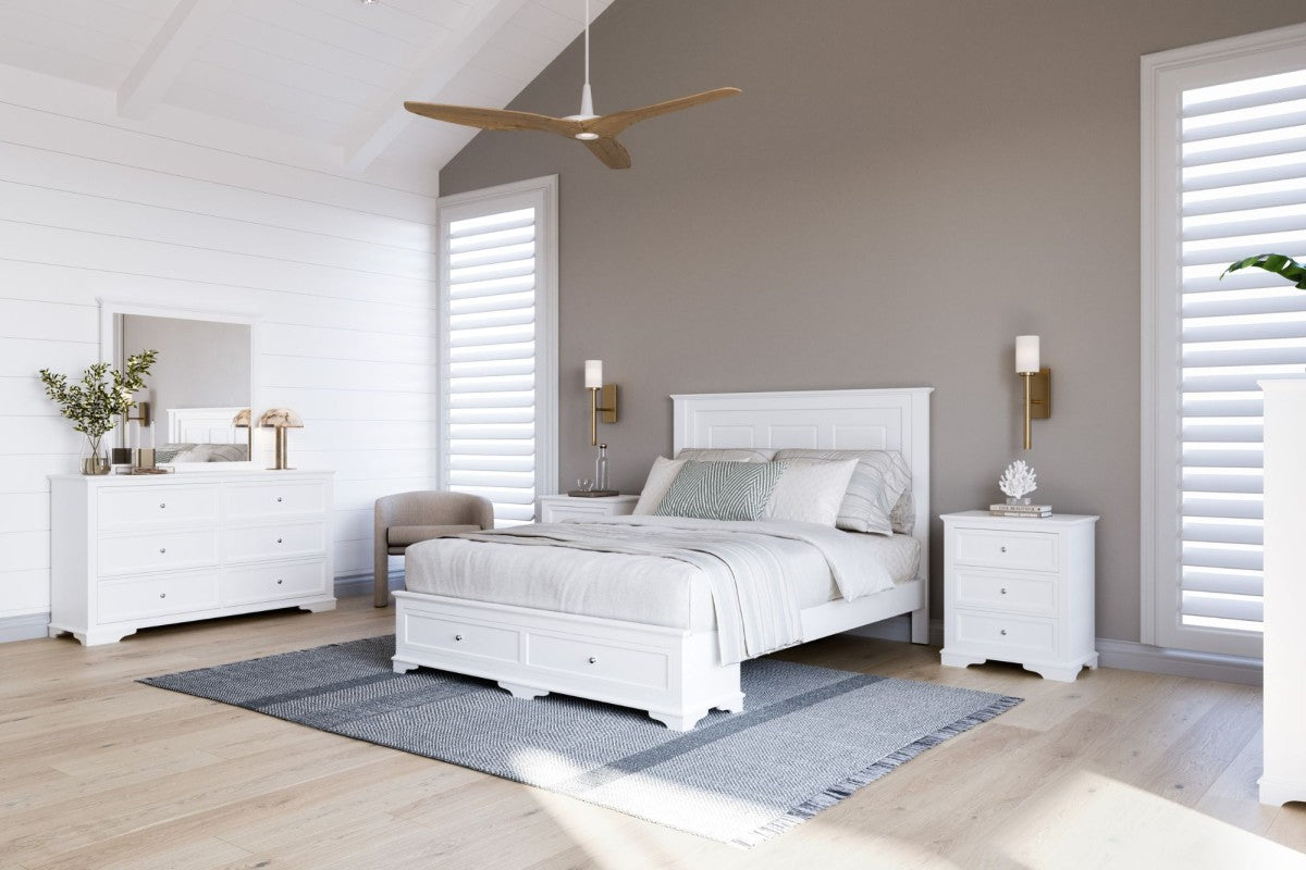 Plimmerton Storage Bed Frame – Satin White