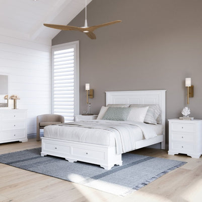 Plimmerton Storage Bed Frame – Satin White