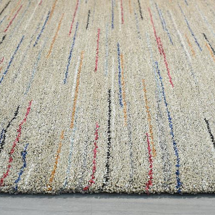 Thick Modern Beige Colour Shaggy Rug Size: 133 x 195cm