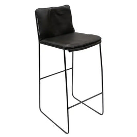 Jordi Barstool -Black + Black Leather