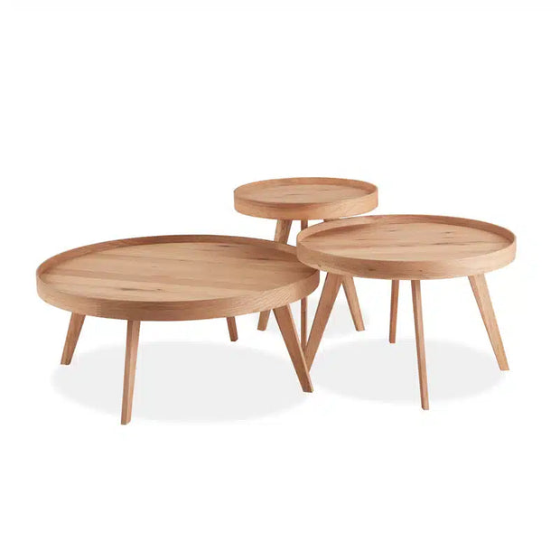Reflect Set of 3 Coffee Tables – Natural Oak