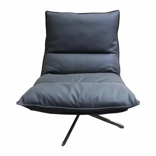 Staten Leather Swivel Chair - Black.