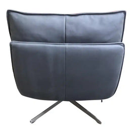 Staten Leather Swivel Chair - Black.