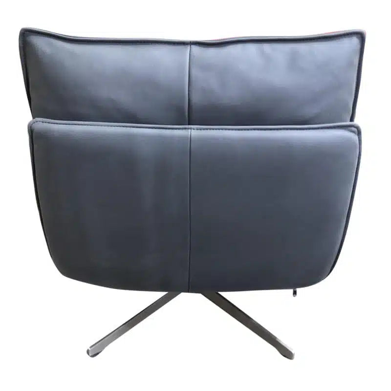Staten Leather Swivel Chair - Black.