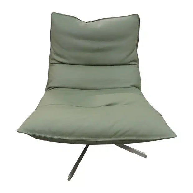 Staten Leather Swivel Chair - Olive