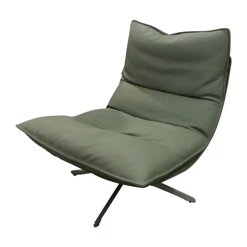 Staten Leather Swivel Chair - Olive