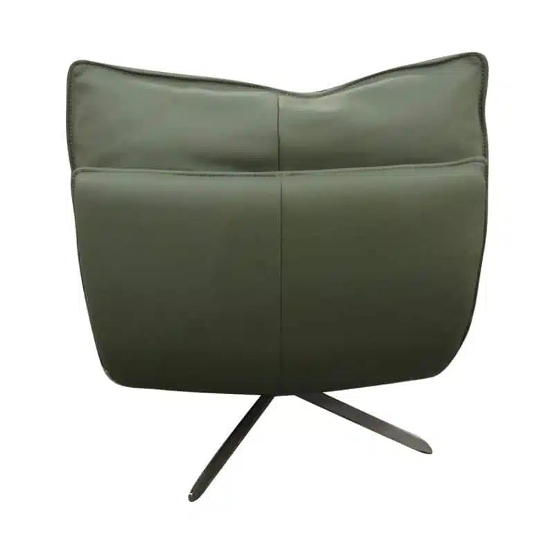 Staten Leather Swivel Chair - Olive