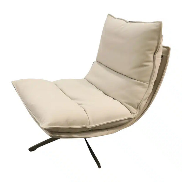 Staten Leather Swivel Chair - Stone
