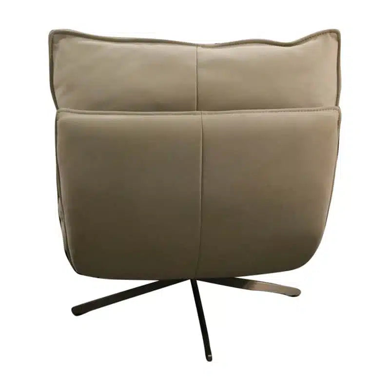 Staten Leather Swivel Chair - Stone