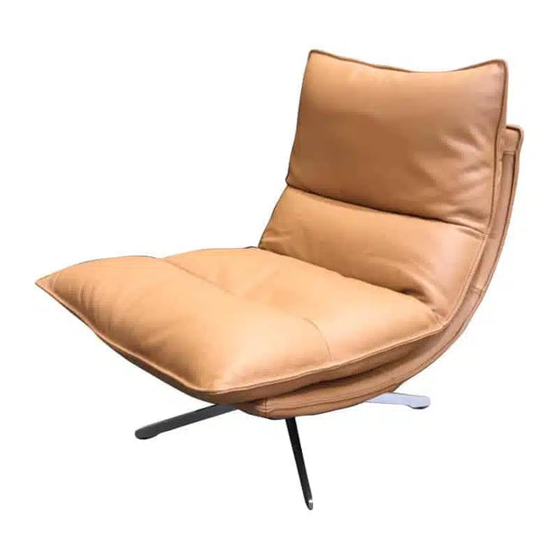 Staten Leather Swivel Chair - Tan