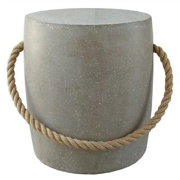 Czech Rope Stool Round - Grey Terrazzo