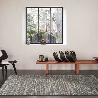 Modern Earth Tone Textured Mehari Rug