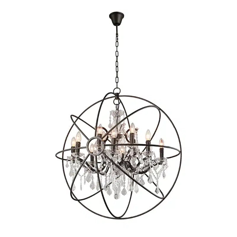 Rococo Globe 80cm Chandelier – Antique Black