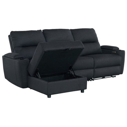 Mona Three Electric Seater Sofa Chaise + Storage