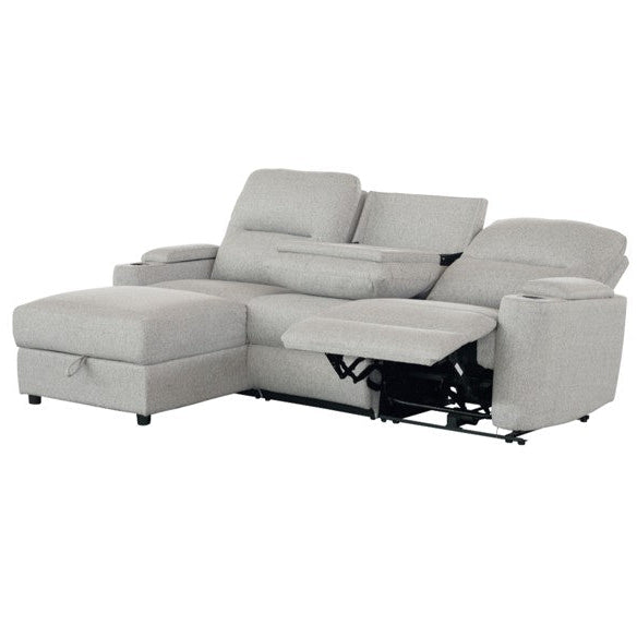 Mona Three Electric Seater Sofa Chaise + Storage