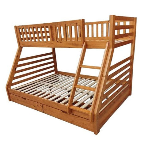 Wooden Bunk Bed with Draws - Single and Double