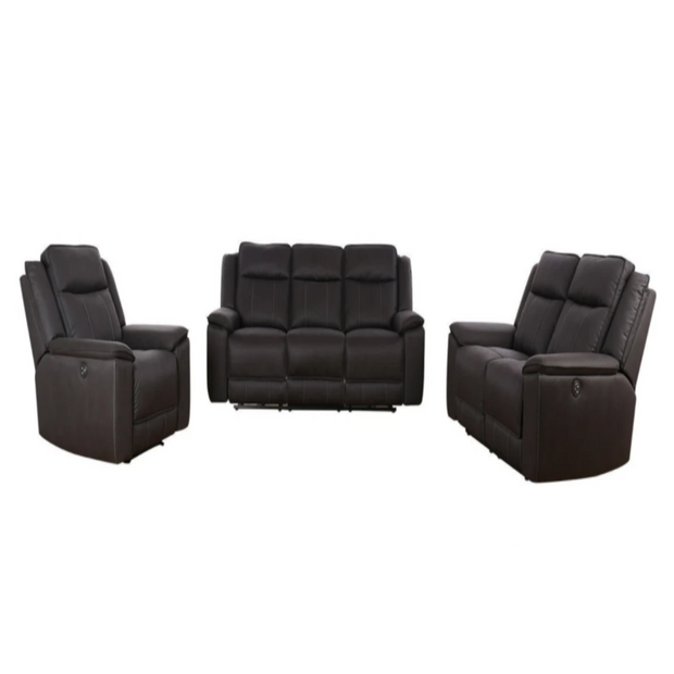 Glasgow Electric Reclining Lounge Suite - Charcoal