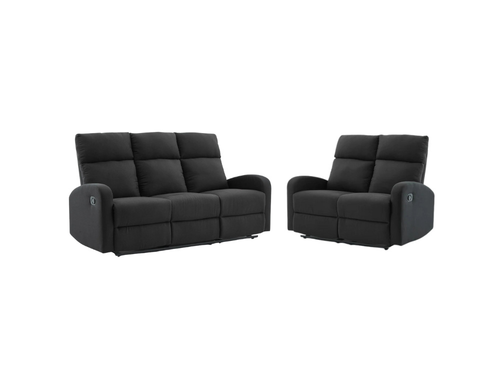 SupreCoz 3RR + 2RR Recliner Suite Black
