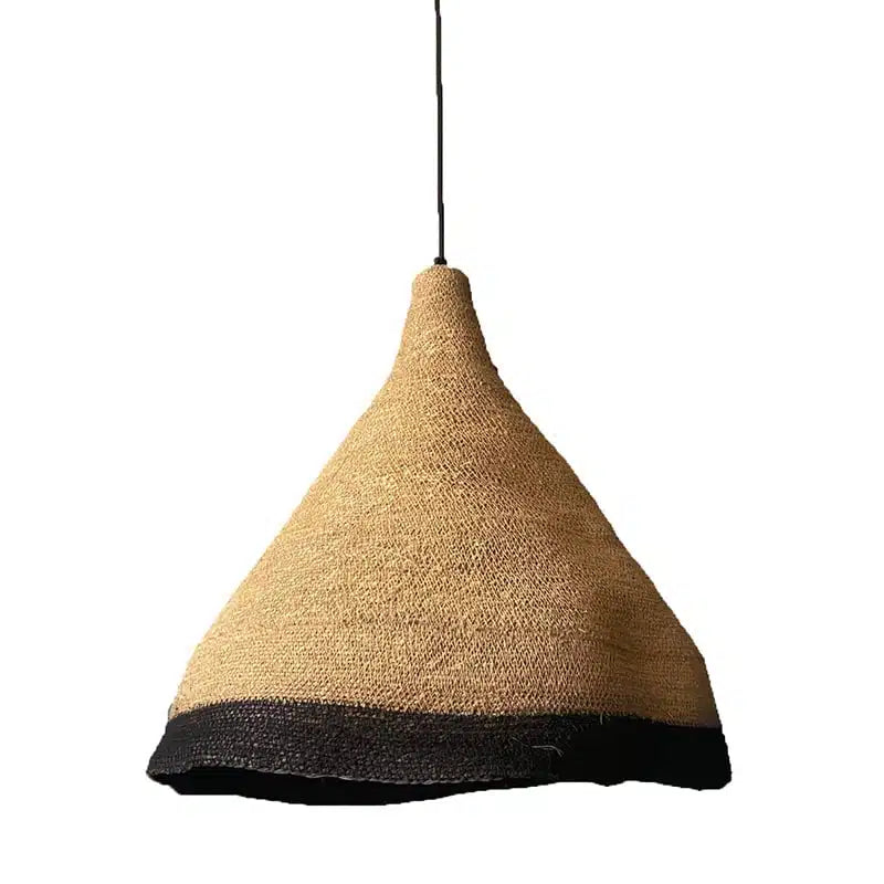 Natural + Black Seagrass Pendant Light
