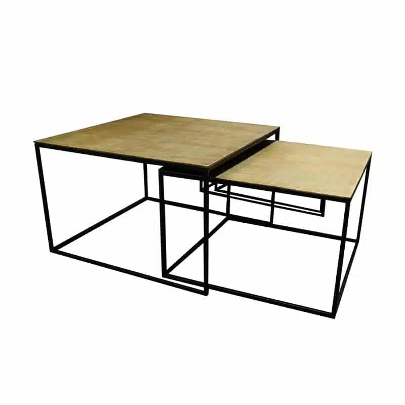 Tonto Coffee Tables Set of 2 – Antique Brass