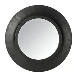 Madrid Wooden Mirror - Round Black