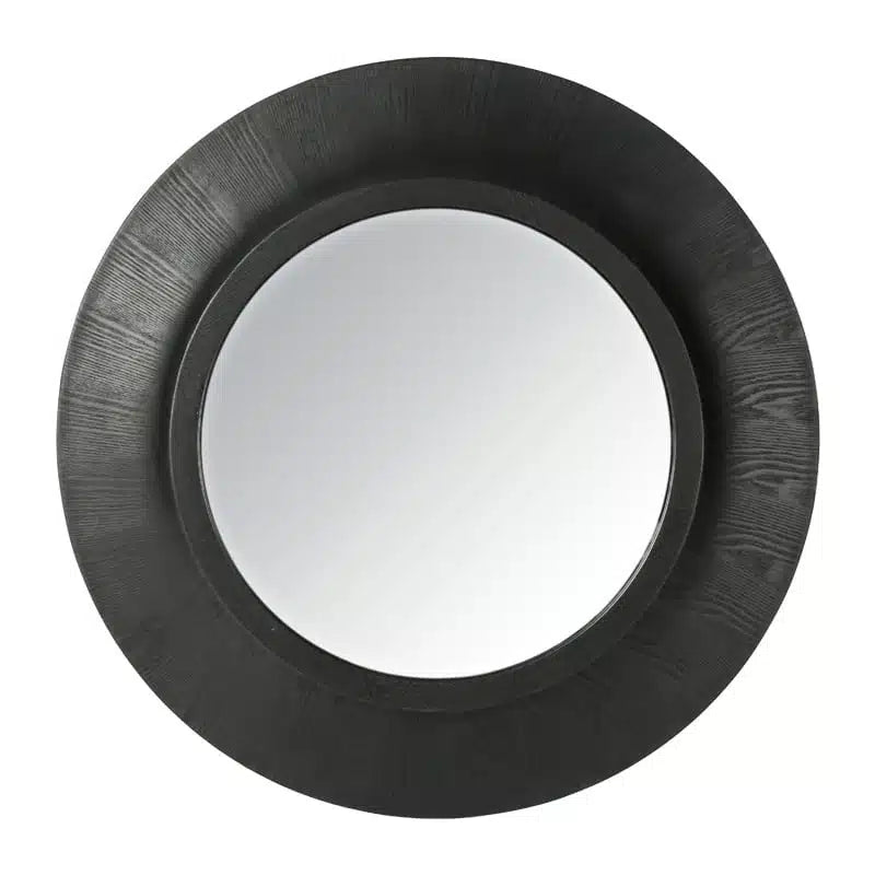 Madrid Wooden Mirror - Round Black