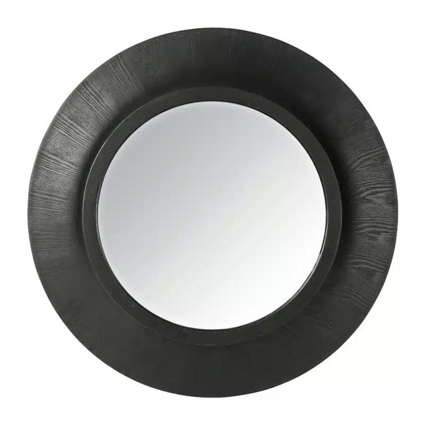 Madrid Wooden Mirror - Round Black