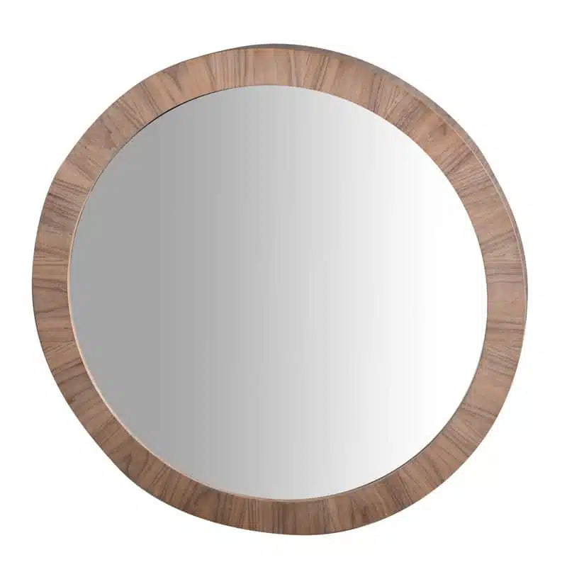 Seville Wooden Mirror Round Black Walnut