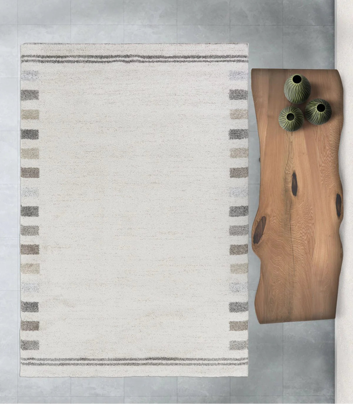 Border Design Mehari Shaggy Rugs