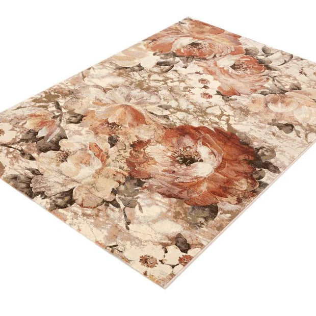Rustic Colour Floral Style Argentum Rug Size
