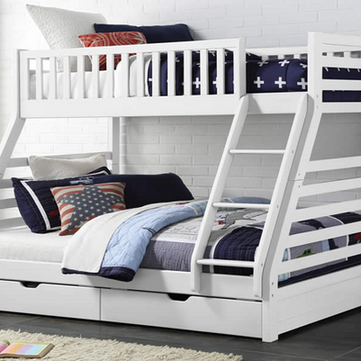 Wooden Bunk Bed with Draws - Single and Double