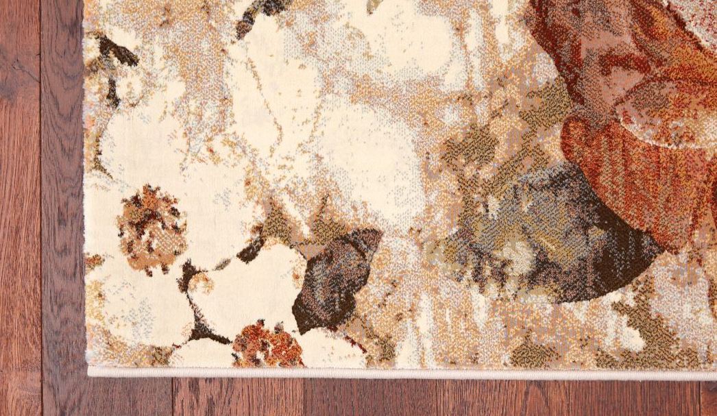 Rustic Colour Floral Style Argentum Rug Size