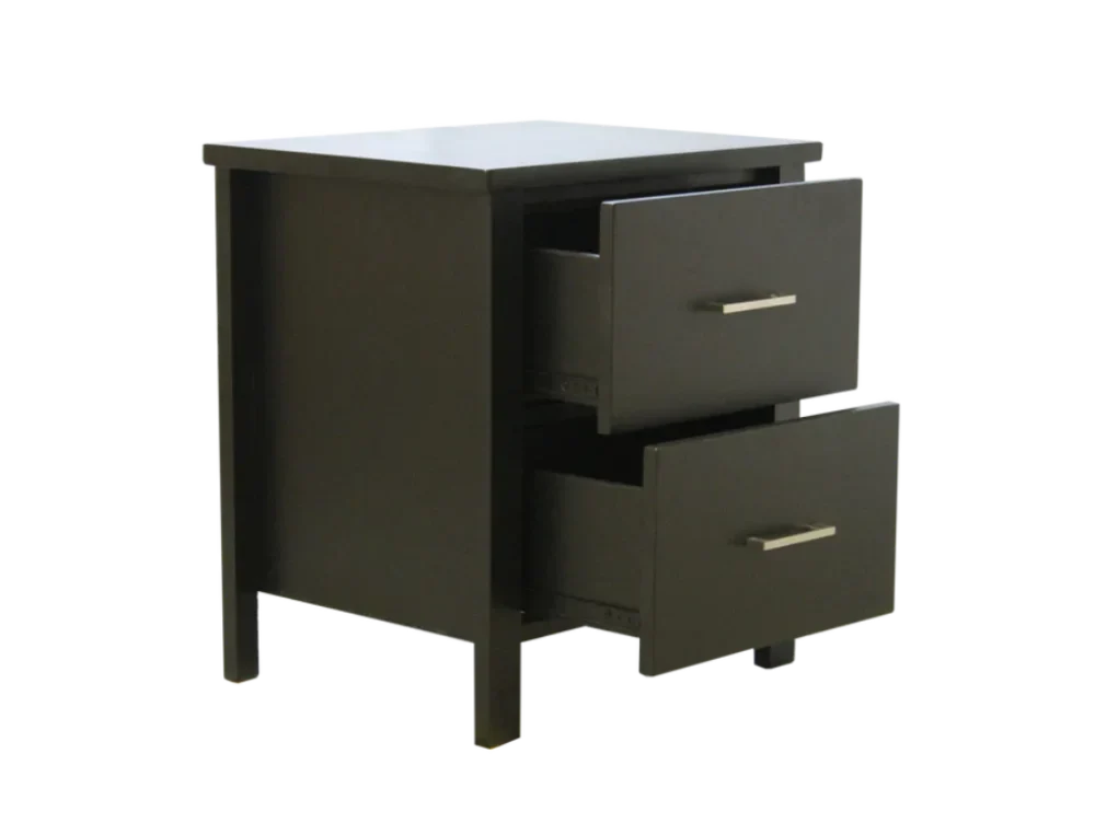 Bella 2 Drawer Bedside - Black Colour