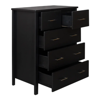 Bella 5 Drw Tallboy Black