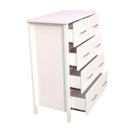 Tina Tallboy 5 Drawer White