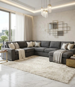 Bronson 6 Seater Modular Lounge Suite with Sofa Bed