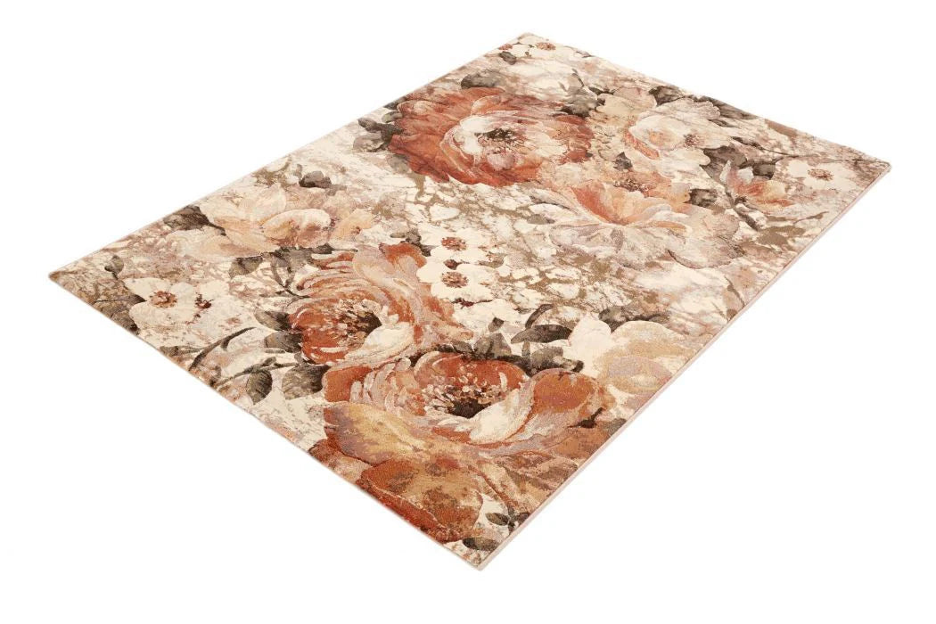 Rustic Colour Floral Style Argentum Rug Size