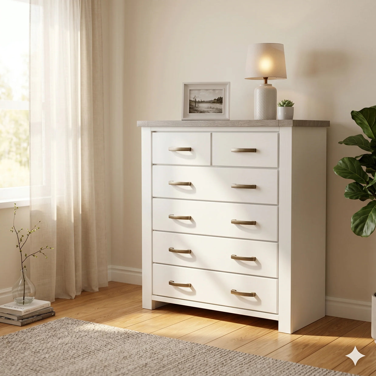Acacia 6 Drawer Tallboy