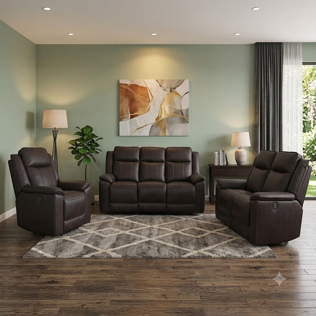 Glasgow Electric Reclining Lounge Suite - Charcoal