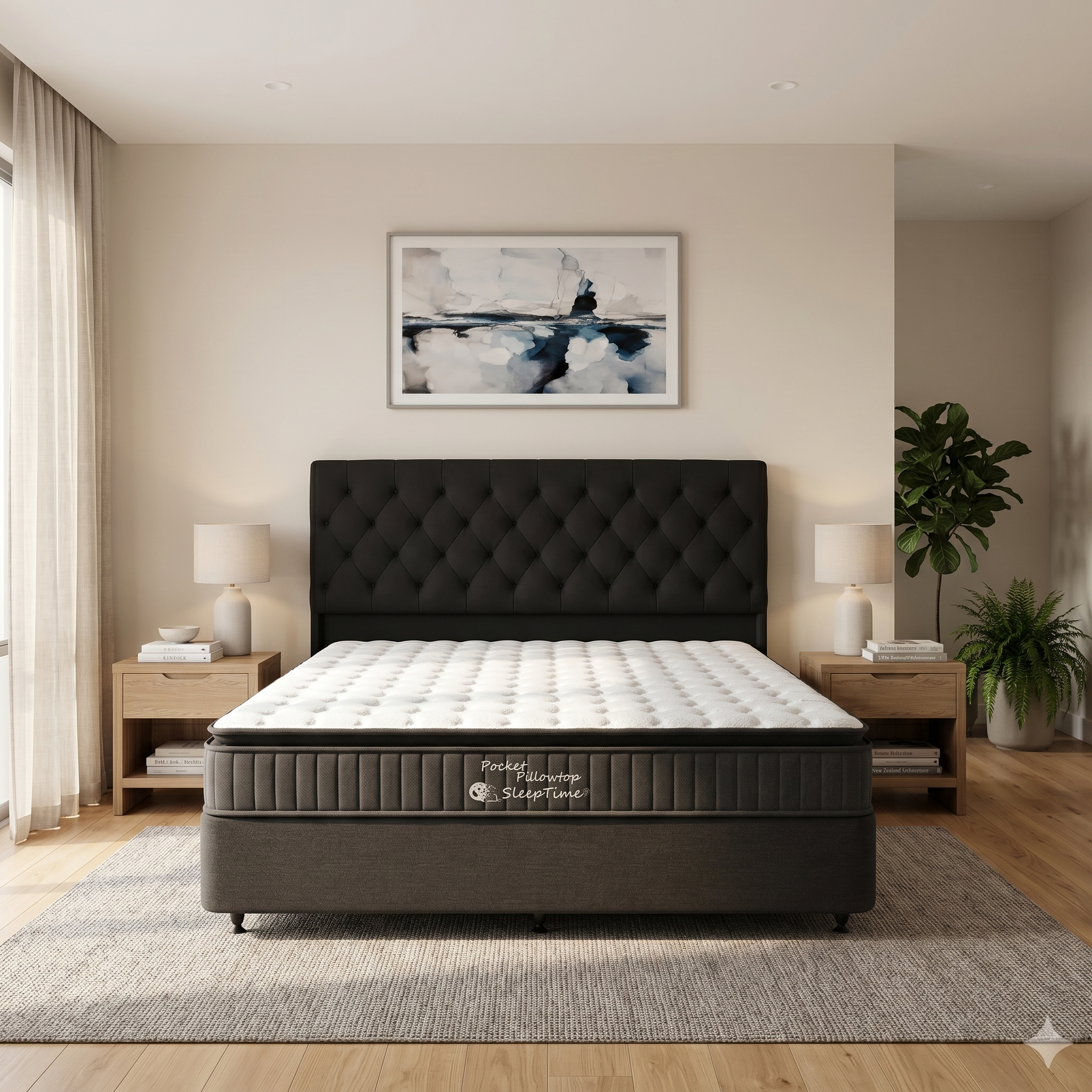 SleepTime Pocket Pillowtop Mattress + NZ Made Eco Bed Base