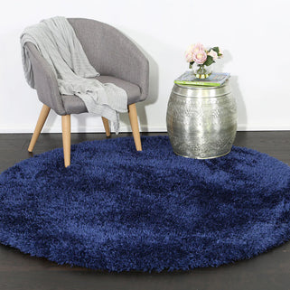 Dream Shaggy Navy Colour Turkish Round Rug