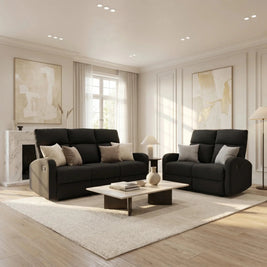SupreCoz 3RR + 2RR Recliner Suite Black