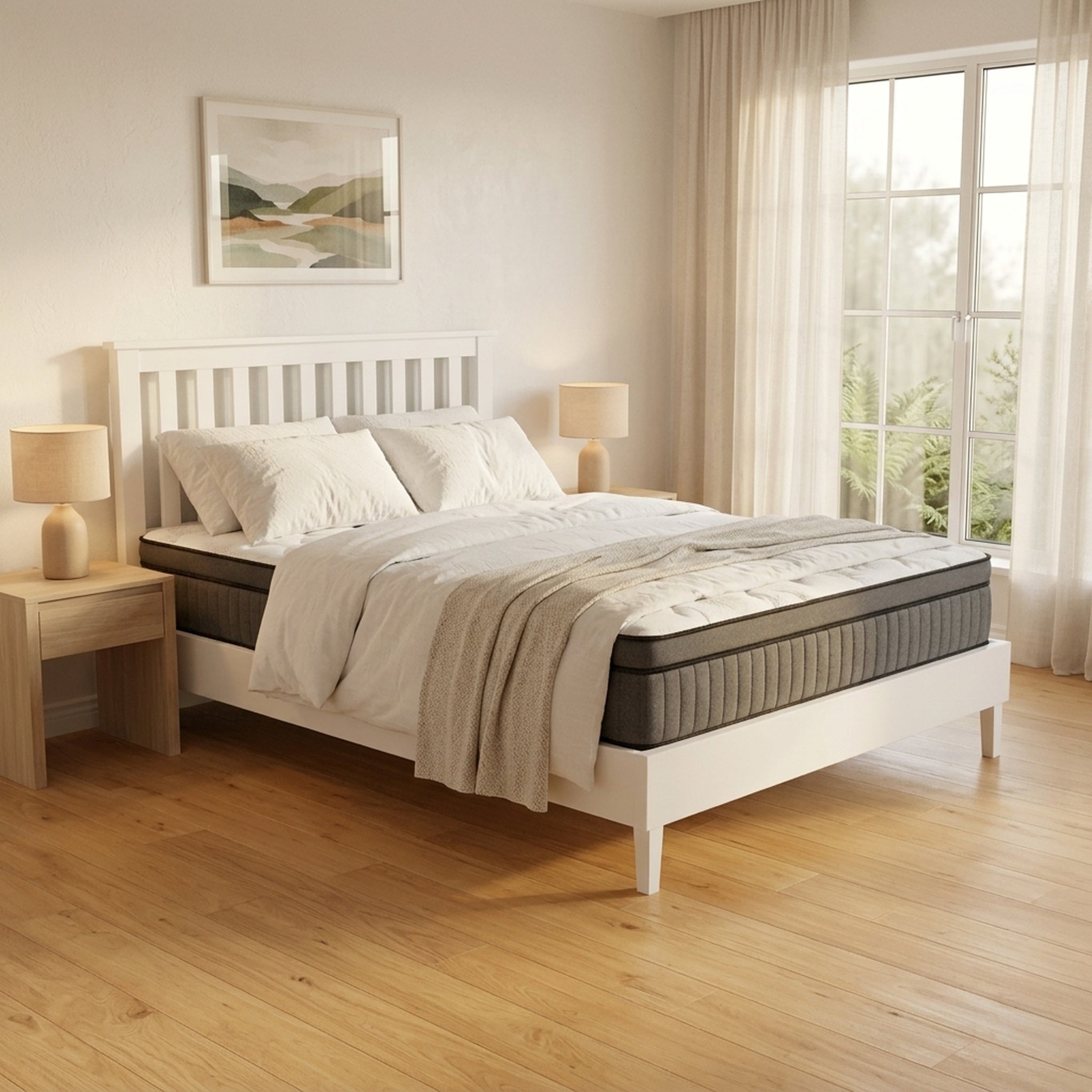 NestHeaven Bed Frame +ZBox Pocket Spring with Euro Top Mattress