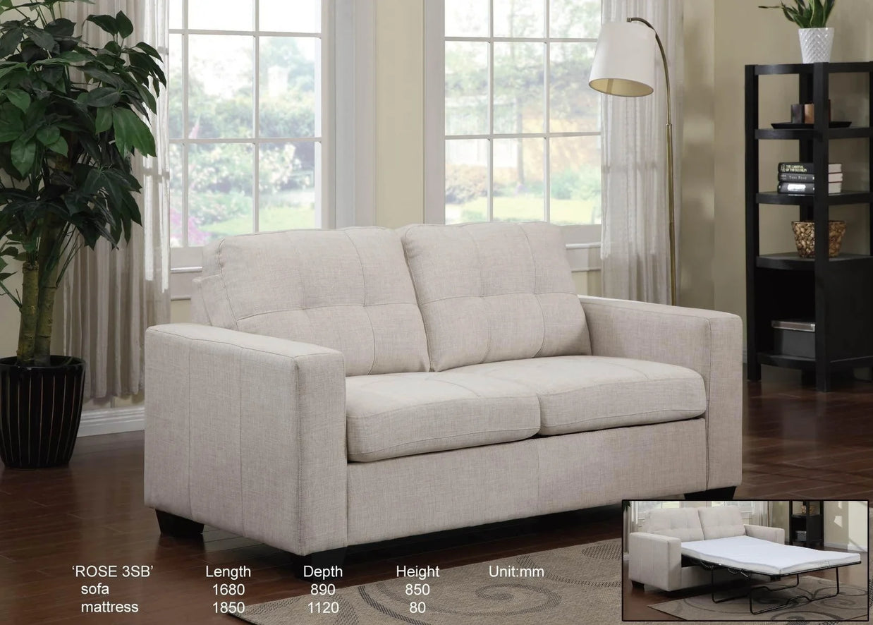 Rose 2 Seat Sofabed - Beige